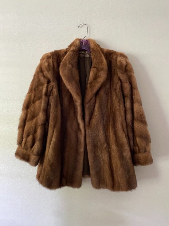 henig furs Jackets & Blazers - Vintage Henig Furs Light Brown Mink Cuffed Jacket S/M